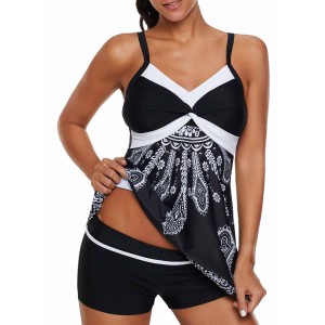 Twist Front Printed Swimdress and Shorts