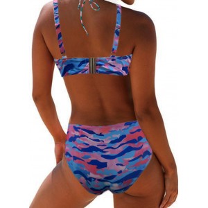 Dazzle Color Tie Back Bikini Set