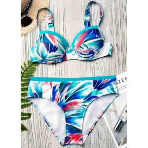 Printed Underwire Swimwear Bra and Panty