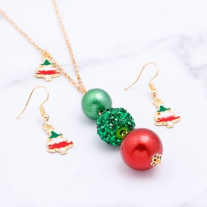 Christmas Tree and Ball Embellished Necklace Set