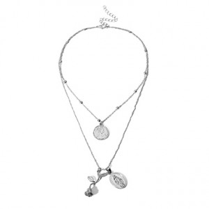 Coin Pendant Layered Necklace for Women
