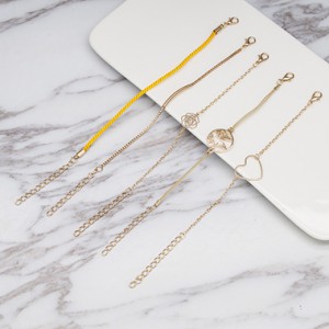 Gold Metal Heart and Flower Shape Bracelet Set for Women