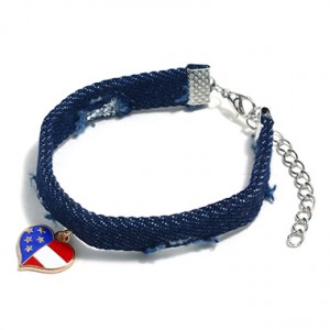 Heart Shape Navy Blue Bracelet for Women