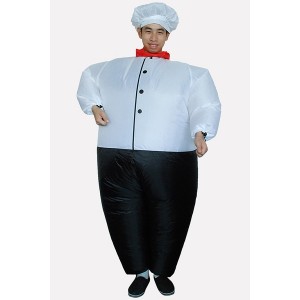 Men Black-white Chef Inflatable Cute Halloween Costume