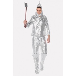Men Silver The Wizard Of Oz Metallic Halloween Cosplay Costume
