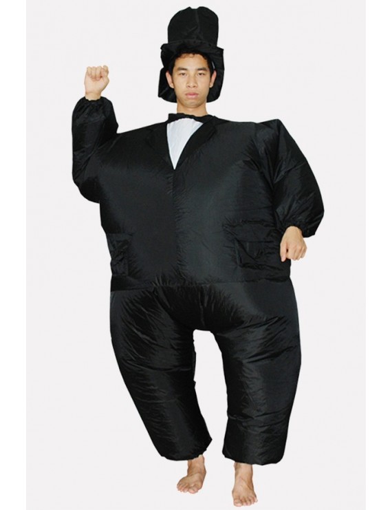 Men Black-white Magician Inflatable Adult Halloween Costume