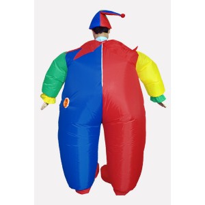 Men Green Clown Inflatable Adult Cute Carnival Costume