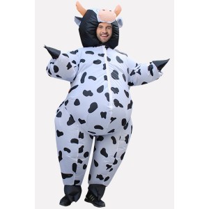 Men Black-white Cow Inflatable Adult Halloween Costume