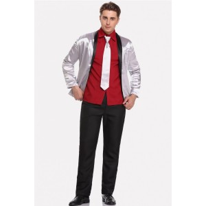 Men Silver Suicide Squad The Joker Cosplay Costume