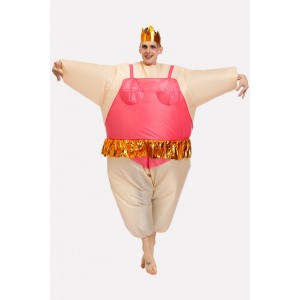 Men Hot-pink Ballet Dancer Inflatable Funny Halloween Costume