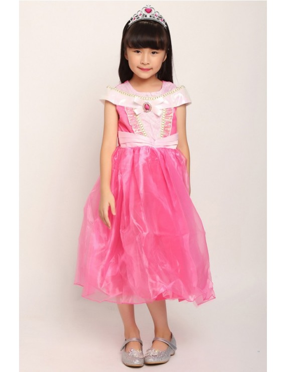 Hot-pink Princess Dress Kids Cute Cosplay Costume