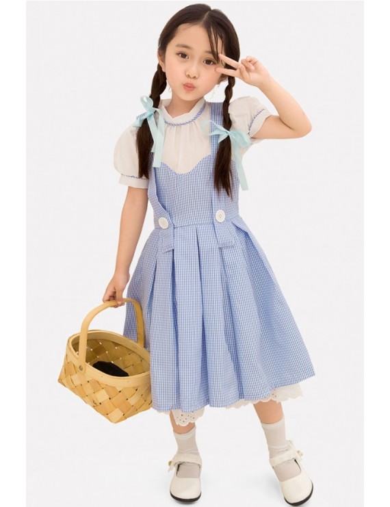 Blue Alice In Wonderland Maid Kids Cosplay Costume