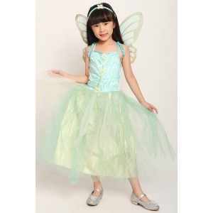 Light-green Fairy Angel Cute Kids Cosplay Costume