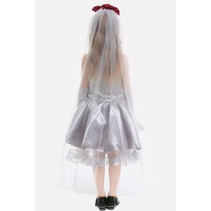 Light-gray Corpse Bride Cute Kids Halloween Costume