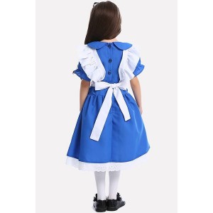 Blue Alice In Wonderland Dress Kids Halloween Costume