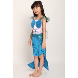 Jade-blue Mermaid Kids Cute Halloween Costume