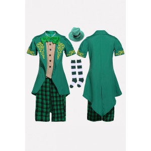 Green St Patrick's Day Leprechaun Kids Cosplay Costume