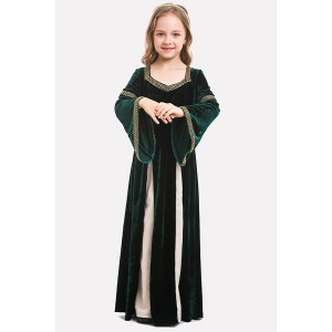 Dark-green Princess Dress Kids Halloween Cosplay Costume
