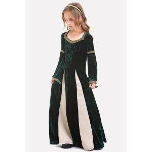 Dark-green Princess Dress Kids Halloween Cosplay Costume