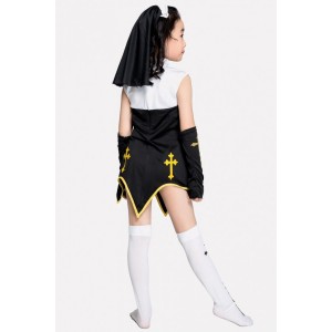 Black Nun Kids Halloween Cosplay Costume