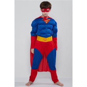 Blue Supermen 3d Print Kids Halloween Costume