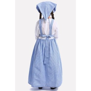Blue Maid Gingham Cute Kids Cosplay Costume