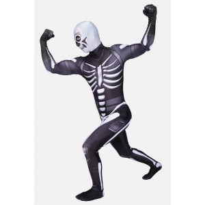 Black Fortnite Skeleton Adults Halloween Costume