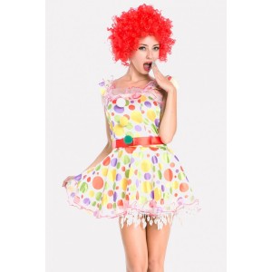 Multi Clown Dress Carnival Cosplay Costume