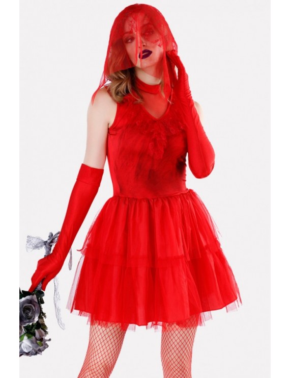 Red Corpse Bride Adults Halloween Costume