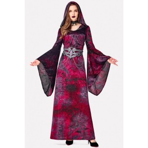 Dark-red Witch Dress Adults Halloween Costume