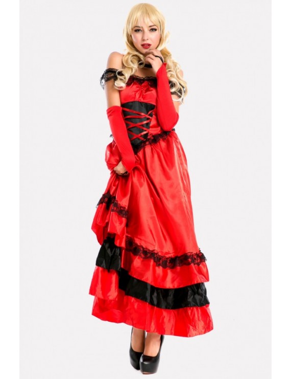 Black-red Spanish Dancer Halloween Cosplay Costume