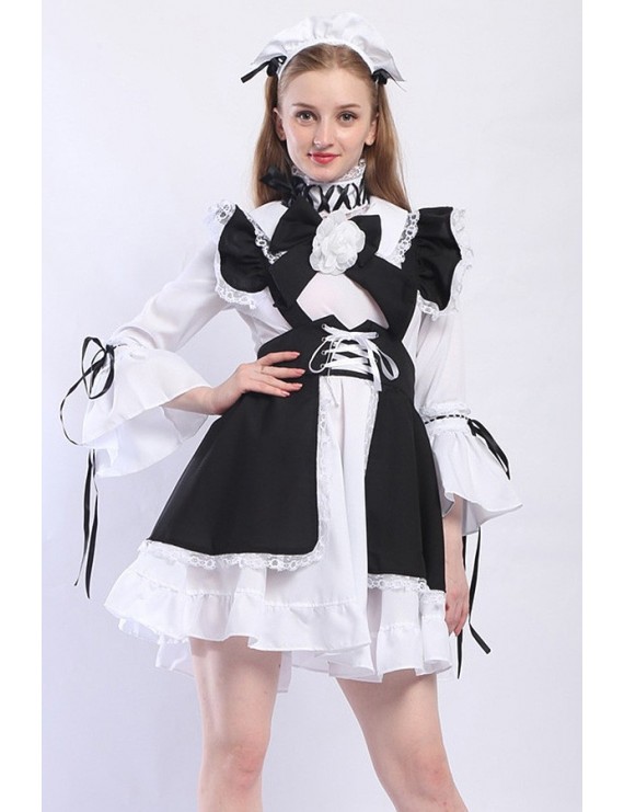 Black-white Maid Adults Lolita Halloween Costume