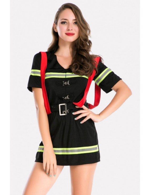 Black Firewoman Adults Halloween Cosplay Costume