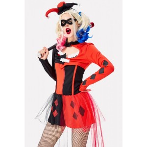 Red Clown Funny Adults Halloween Cosplay Costume