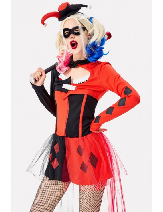 Red Clown Funny Adults Halloween Cosplay Costume