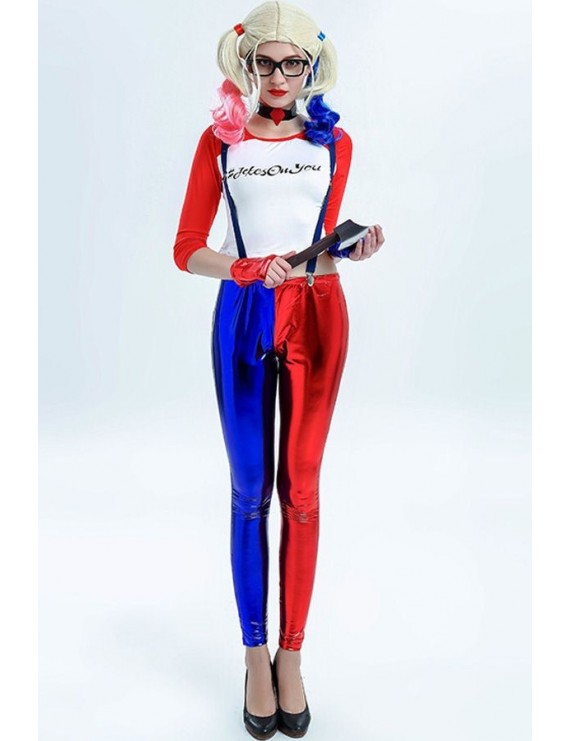 Red Suicide Squad Harley Quinn Cosplay Costume