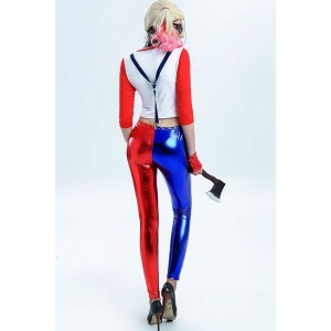 Red Suicide Squad Harley Quinn Cosplay Costume