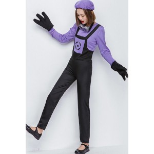 Purple Evil Minion Jumpsuit Halloween Cosplay Costume