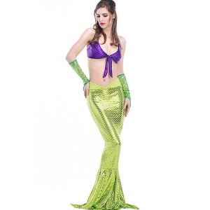 Light Green Metallic Two Piece Sexy Mermaid Fantasy Costume