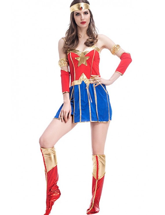 Red Superhero Wonder Women Sexy Fantasy Costume
