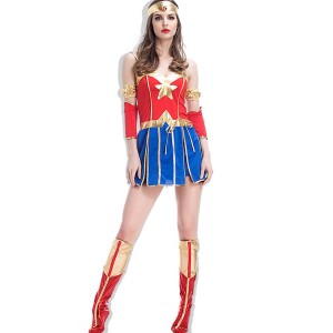 Red Superhero Wonder Women Sexy Fantasy Costume