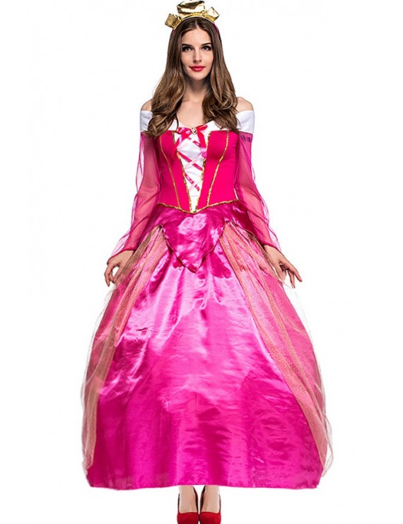 Fuchsia Deluxe Super Mario Peach Princess Dress Costume