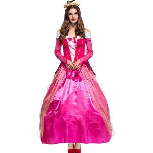 Fuchsia Deluxe Super Mario Peach Princess Dress Costume