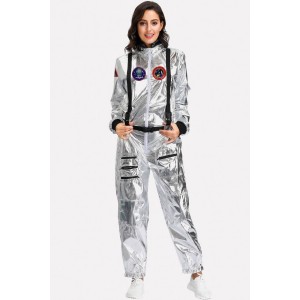 Silver Astronaut Pilot Adults Cosplay Costume