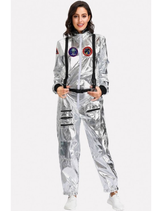 Silver Astronaut Pilot Adults Cosplay Costume