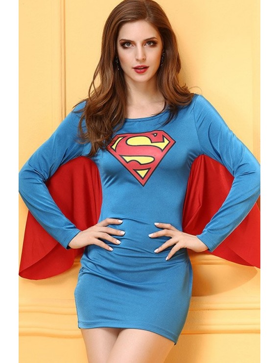 Blue Sexy Supergirl Cosplay Fantasy Costume