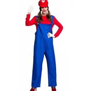 Red Plumbers Super Mario Cosplay Costume