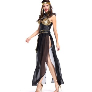 Black Gold Egyptian Goddess Fancy Halloween Costume