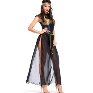 Black Gold Egyptian Goddess Fancy Halloween Costume
